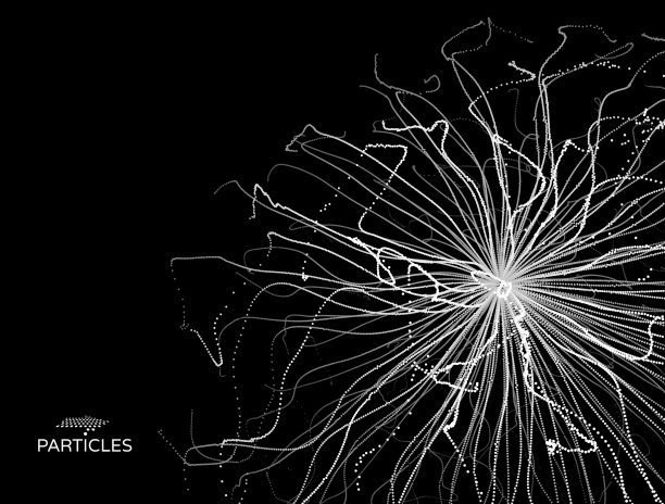 动态粒子数组。3d未来技术风格。抽象的背景。矢量插图。图片下载