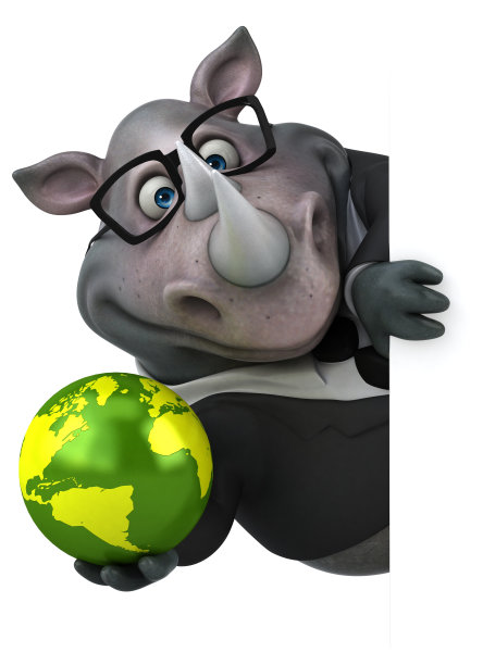 有趣的犀牛- 3D插图图片下载