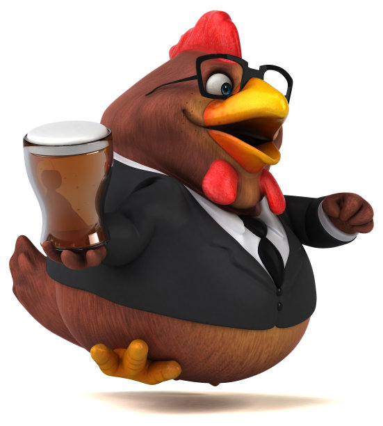 有趣的鸡- 3D插图图片下载