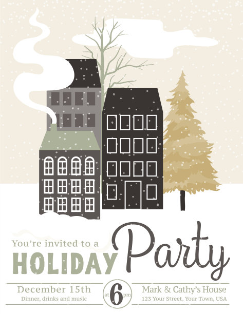 可爱的冬天房子在雪图片下载