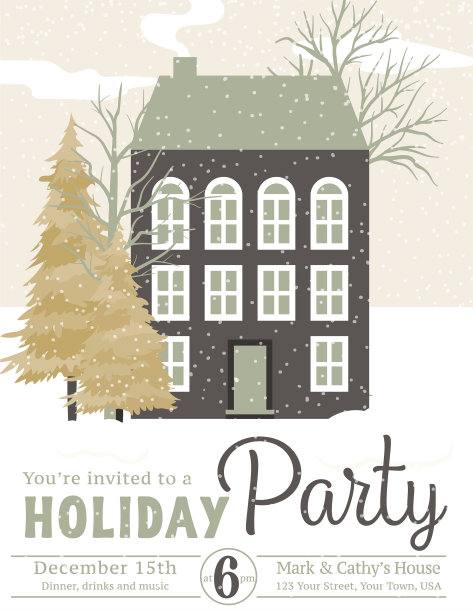 可爱的冬天房子在雪图片下载