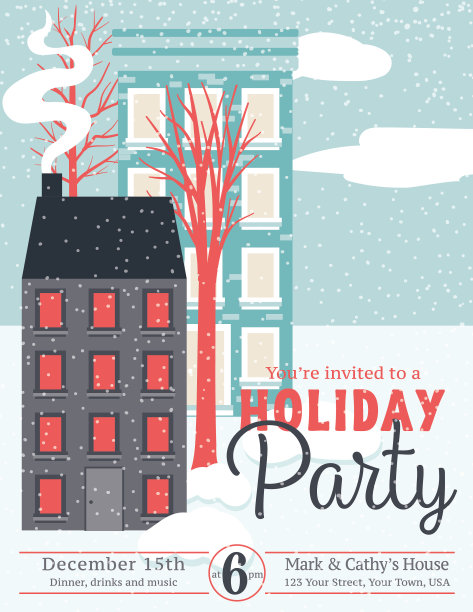 可爱的冬天房子在雪图片下载