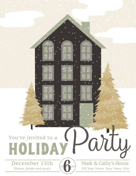 可爱的冬天房子在雪图片下载