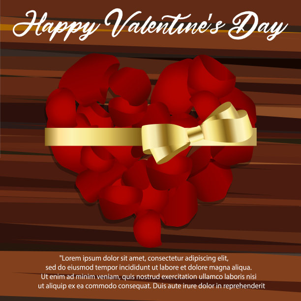 心形的红色花瓣在白色的背景，矢量插图。情人节用美丽的玫瑰花瓣。图片下载