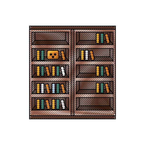 有书籍图标的书架图片下载