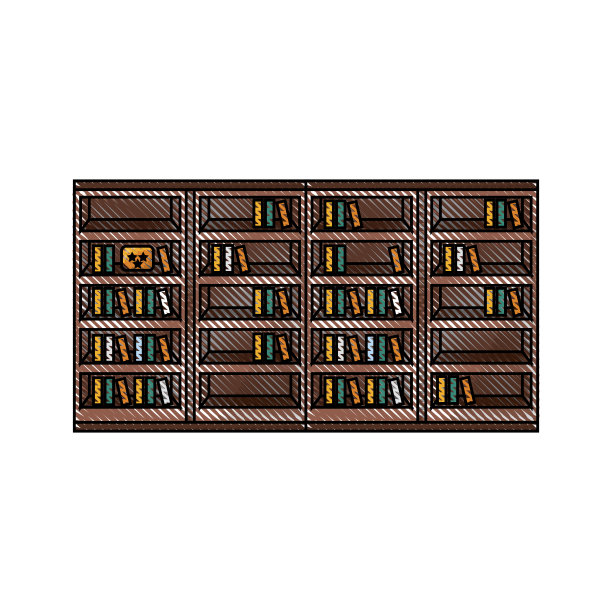 有书籍图标的书架图片下载