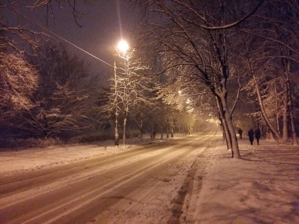 乌克兰基辅的大雪之夜图片下载