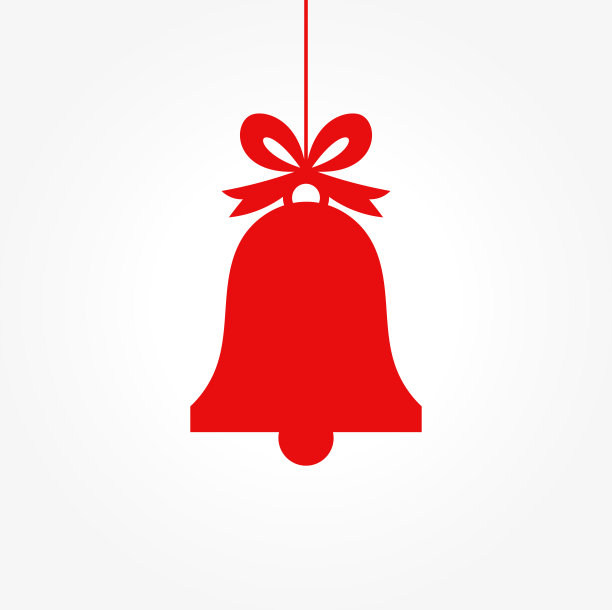 红色圣诞钟装饰品图片下载