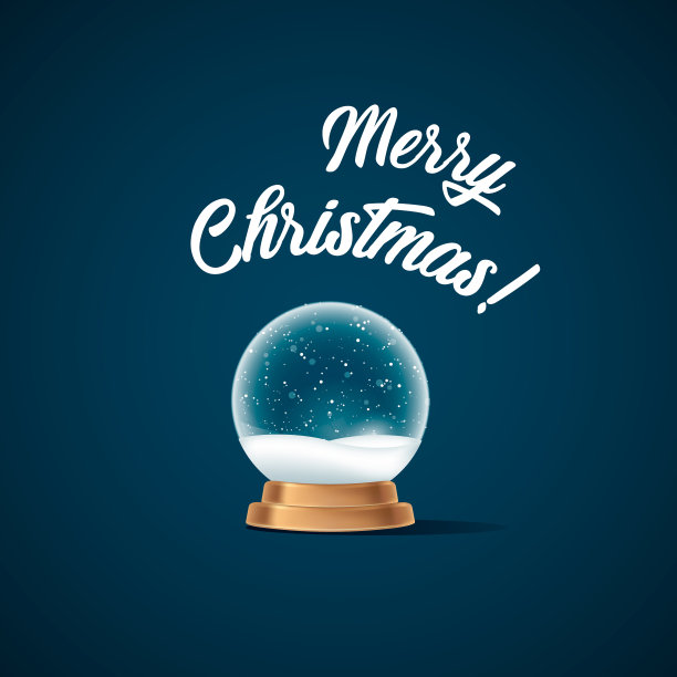 雪球球逼真的新年圣诞对象孤立在白色与阴影图片下载