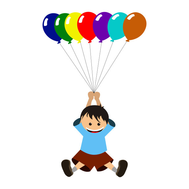 气球快乐的男孩图片下载