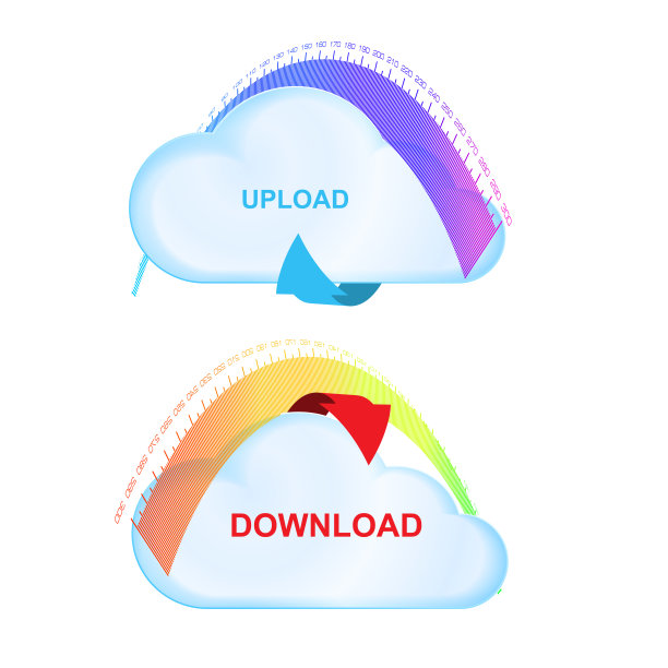 矢量图标云与箭头和缩放加载与云和上传到云图片下载