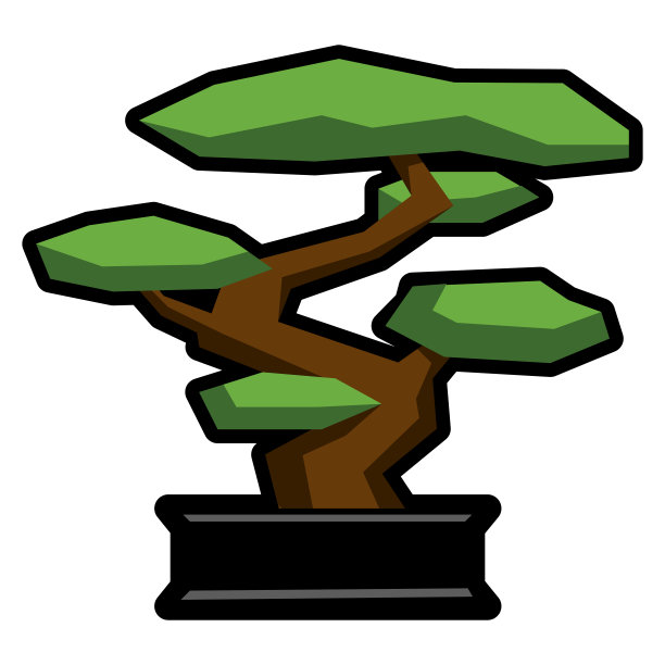 卡通盆景孤立在白色的背景图片下载