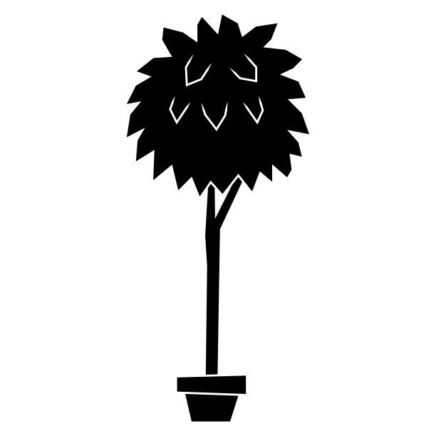 白色背景上的卡通盆景图片下载