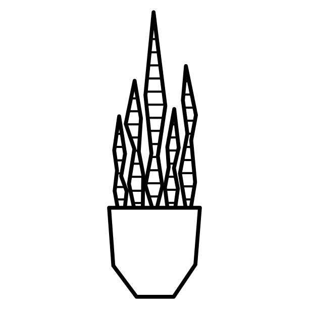 白色背景上的卡通盆景图片下载