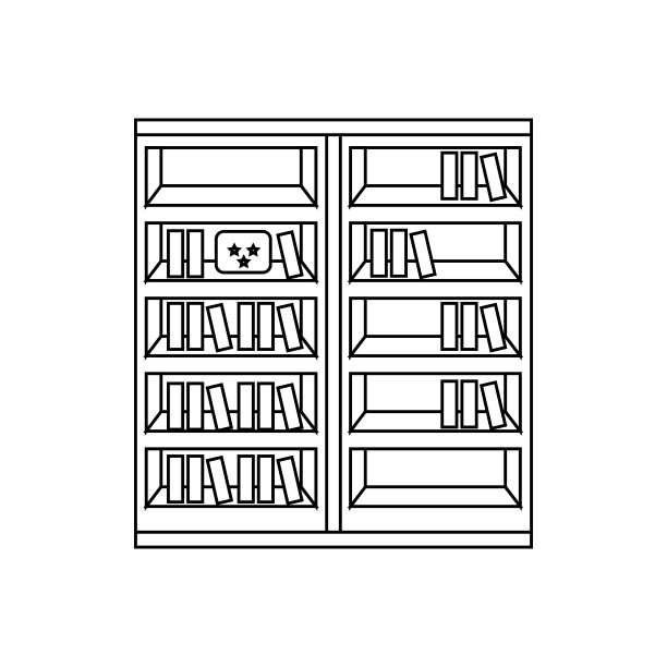 有书籍图标的书架图片下载