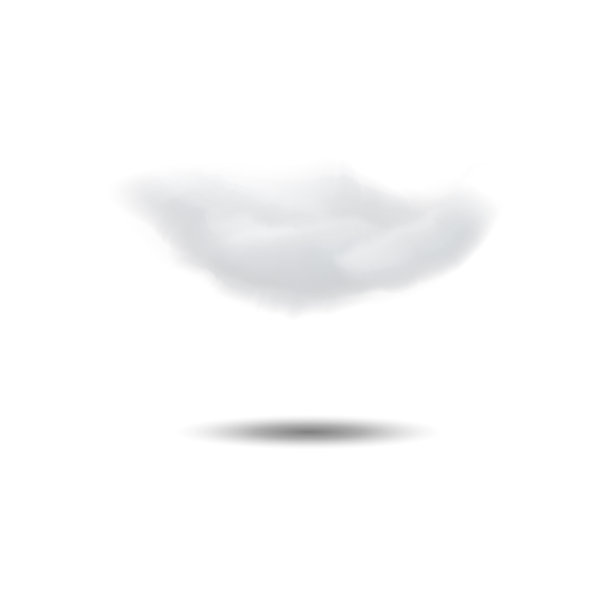 真实的云与阴影。矢量元素孤立在白色背景上图片下载