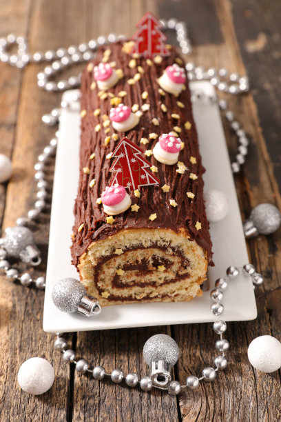 巧克力圣诞原木圣诞蛋糕图片下载