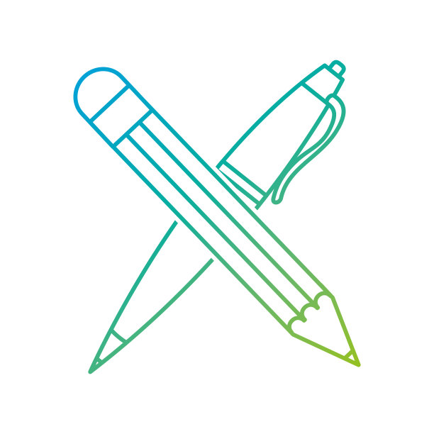孤立的铅笔和钢笔设计图片下载