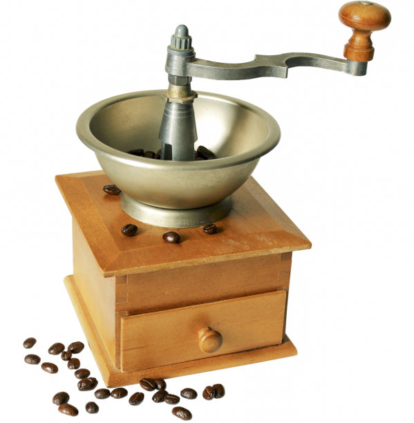 机械手磨，洒咖啡粒。图片下载