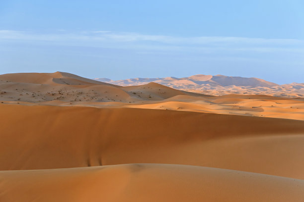 撒哈拉沙漠中的金色沙丘图片下载