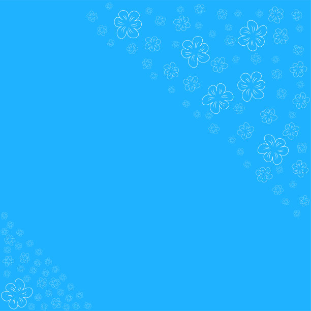 蓝色背景上的花卉画框，贺卡，假日邀请函，生日，婚礼，情人节，派对图片下载