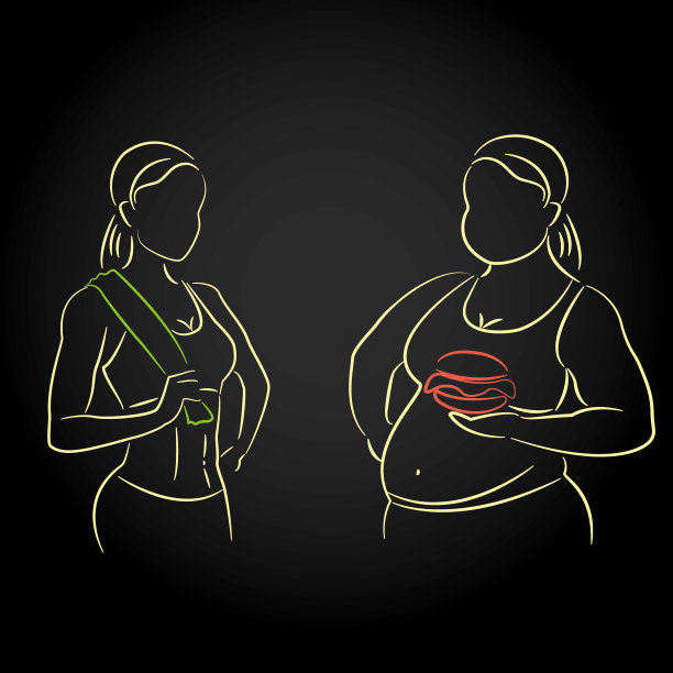 胖的和瘦的女性轮廓图片下载