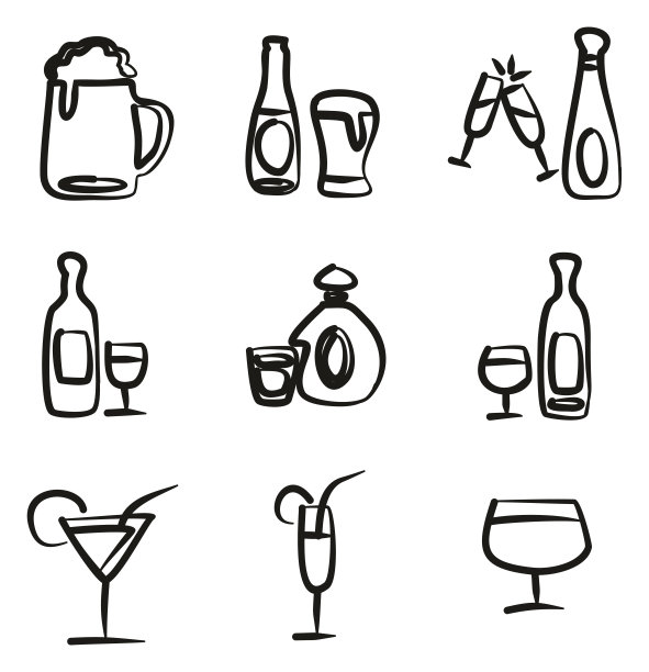 酒精饮料图标徒手图片下载
