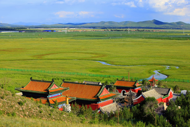 中国古庙建筑，吉祥、庄重素材图片