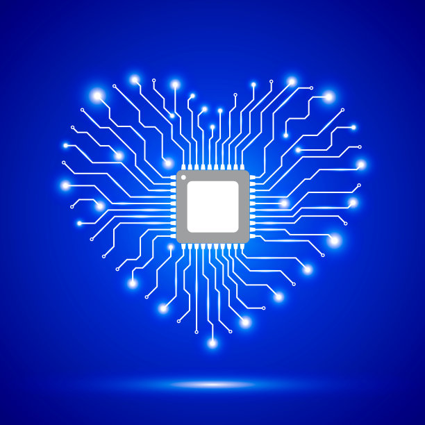 抽象的蓝色背景与闪亮的心。矢量插图。图片下载