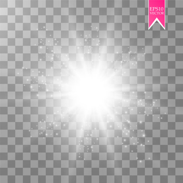 发出光的效果。星星闪耀着光芒。向量图片下载