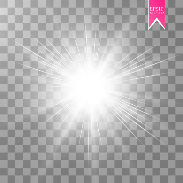 发出光的效果。星星闪耀着光芒。向量图片下载