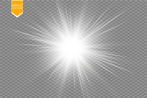 发出光的效果。星星闪耀着光芒。向量图片下载