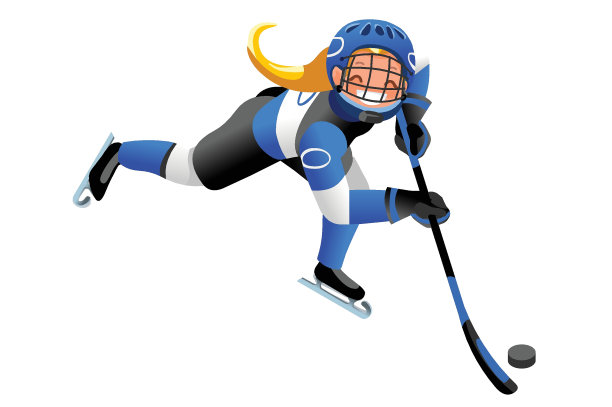 孤立的冰球矢量女孩球员图片下载