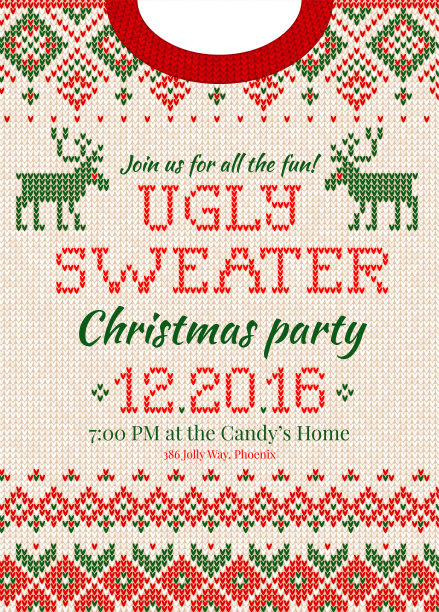 圣诞快乐和新年快乐贺卡北欧饰品图片下载