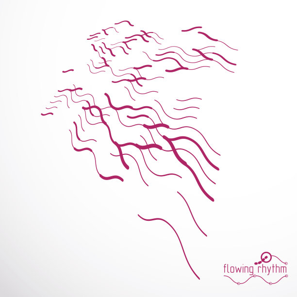 抽象的波浪线节奏模式。矢量技术背景，艺术图形说明。图片下载