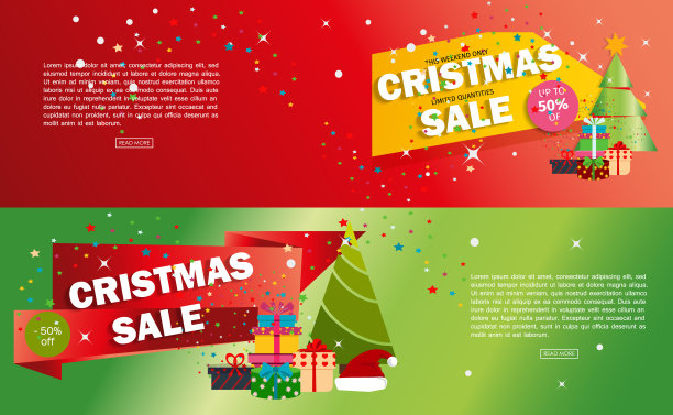 圣诞销售横幅广告背景假日折扣圣诞冬季提供矢量插图图片下载