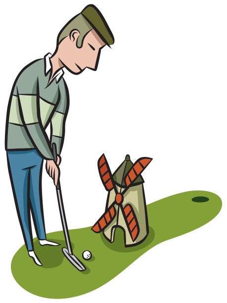 严重的高尔夫球手素材图片