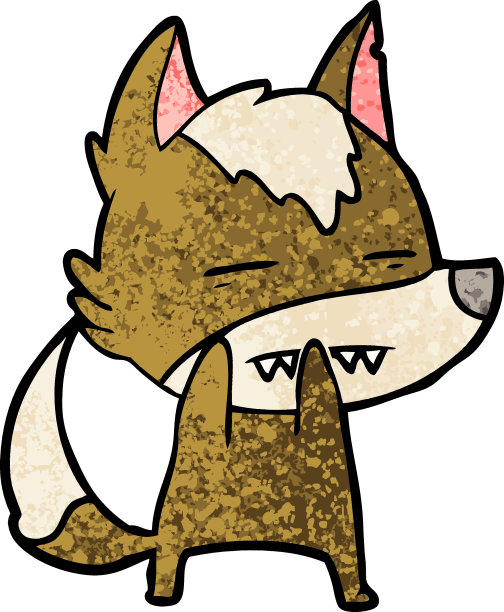 卡通狼露出牙齿图片下载