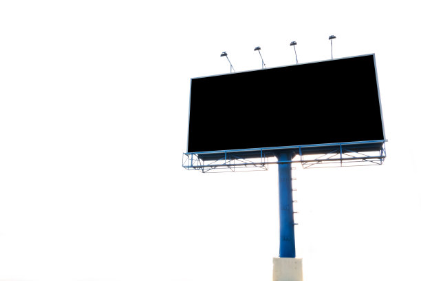 空白的黑色数字广告牌屏幕上的广告在白色图片下载