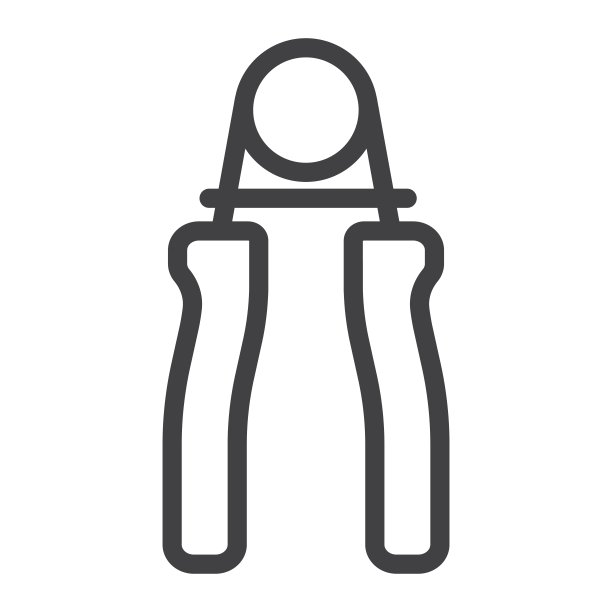 手扩展线图标，健身和运动，手握符号矢量图形，白色背景上的线性模式，eps 10。图片下载