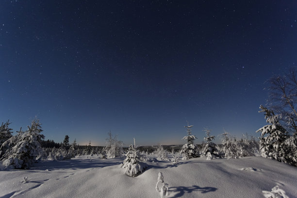 美丽的自然和风景照片瑞典斯堪的纳维亚的夜晚在冬天图片下载
