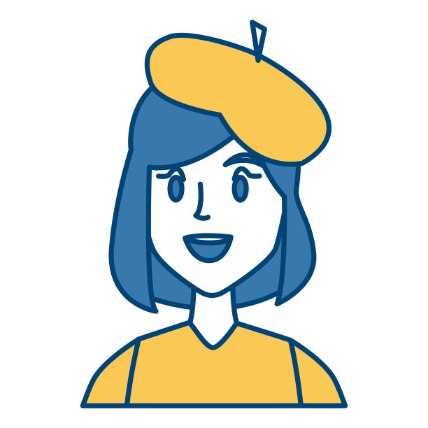 戴贝雷帽的年轻女子图片下载