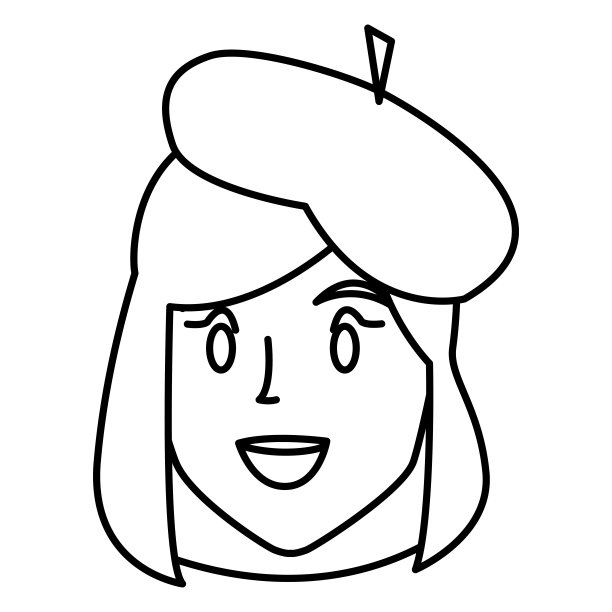 戴贝雷帽的年轻女子图片下载