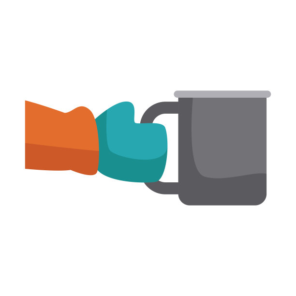 拿着冬天手套的手拿着一个杯子图片下载