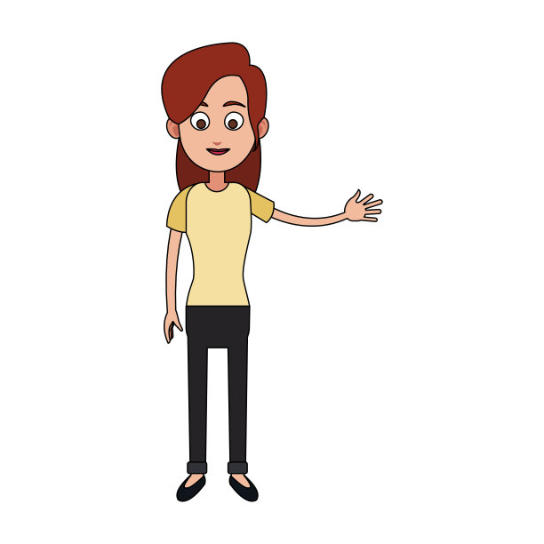 年轻女子卡通图片下载