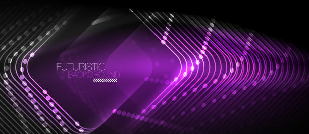 霓虹发光的技术线素材图片