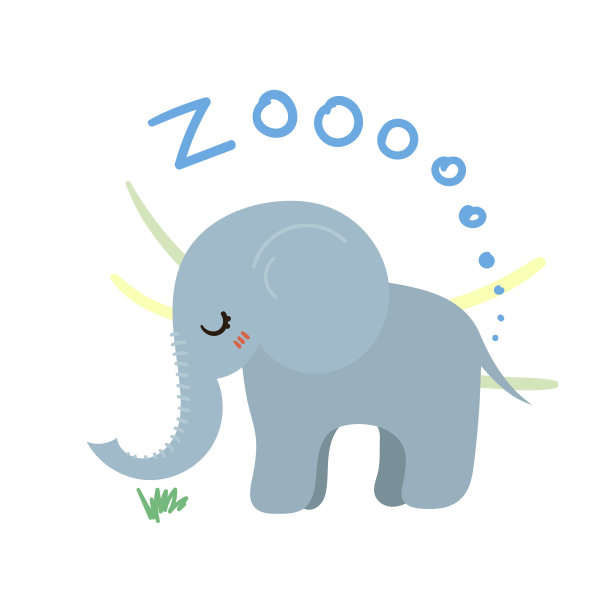 一套可爱的向量动物园动物。可爱的眼睛和风格。素材图片