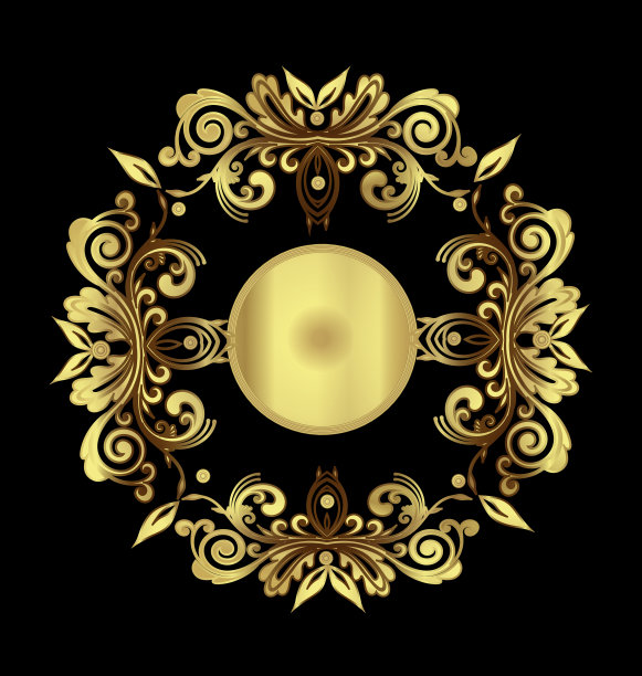 复古的金色花卉装饰向量背景图片下载