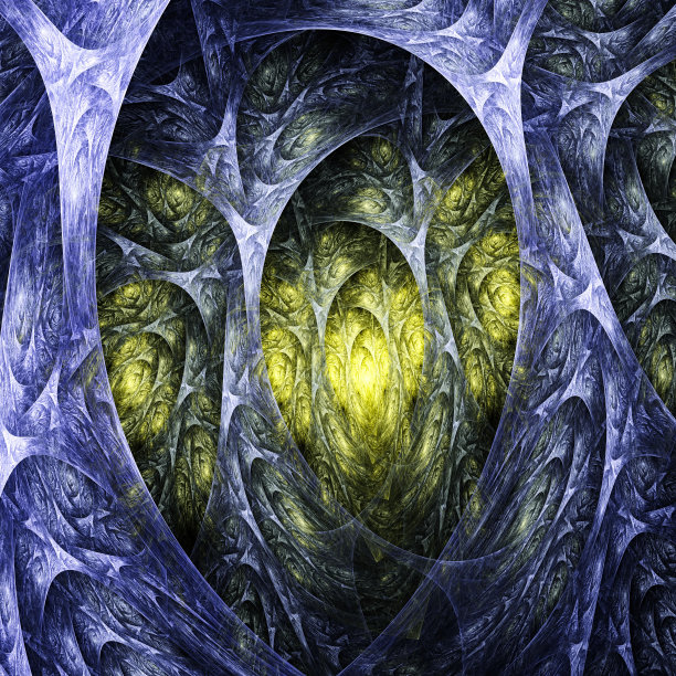 外星生命。蜘蛛网在山洞里。图片下载