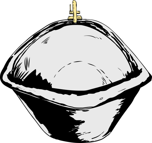 带有黄铜水龙头的孤立空浴缸图片下载